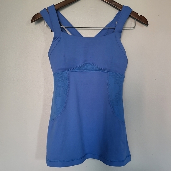 Lululemon Chaturanga Strappy Workout Top Blue Size 6 - Picture 2 of 14